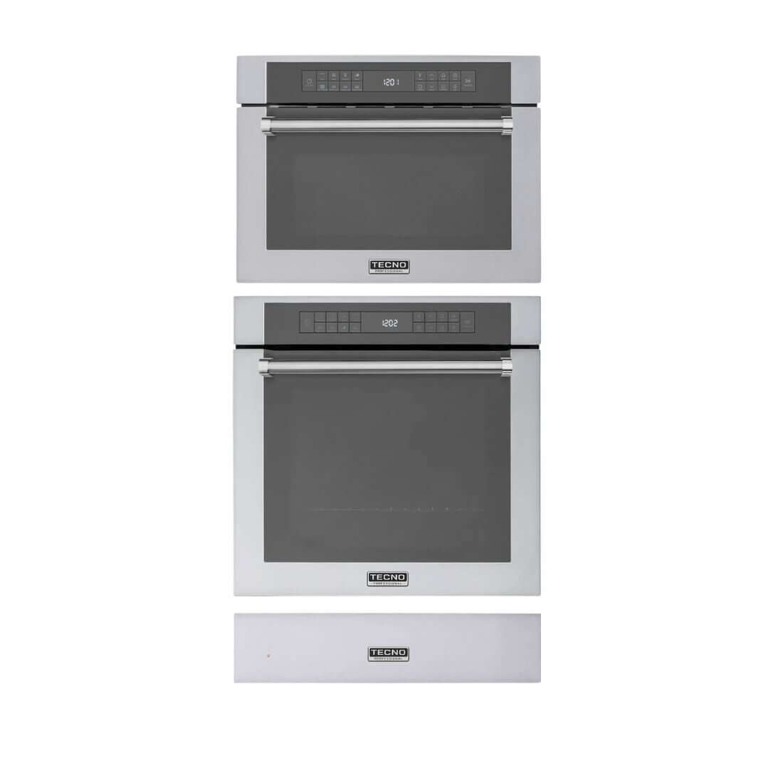 Torre Quente Tecno Professional Inox 60cm com forno, micro-ondas e gaveta integrados.